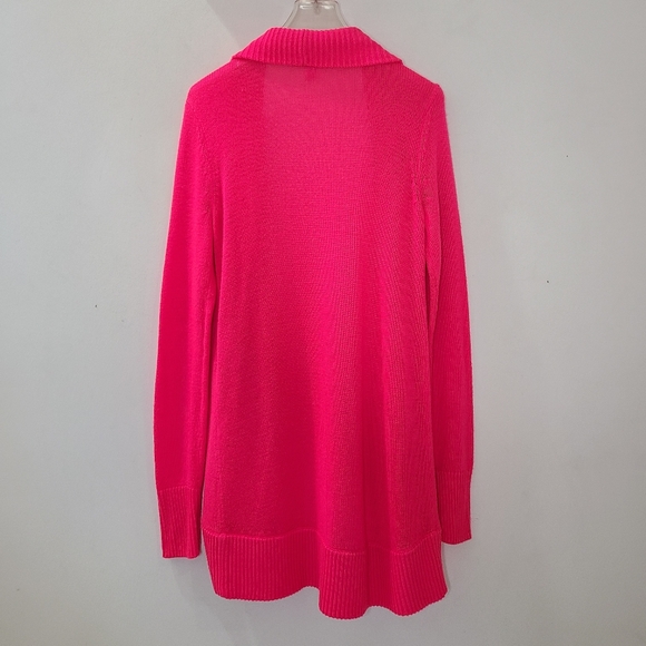 Lilly Pulitzer Amalie Open Front Knit Cardigan in Dragon Fruit Pink Sz Sm - Picture 7 of 13